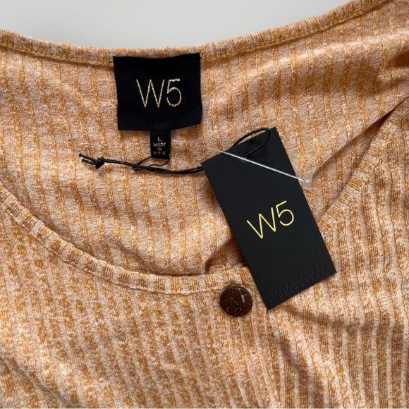 W5 Sleeveless Tie Front Button Down Top Tan - Picture 5 of 8